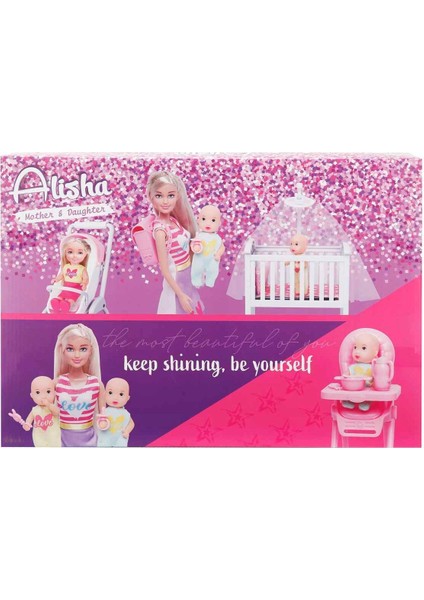 Alisha Beşikli, Mama Sandalyeli, Pusetli Bebek Bakım Seti – 29 cm Alisha Mother & Daughter Set modelleri