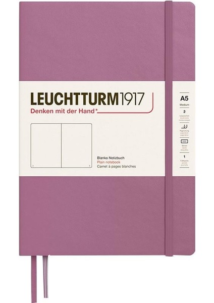 LEUCHTTURM1917 2025 Colors Orta Boy (A5), Sert Kapak, 251 Sayfa, Çizgisiz Defter Dusty Rose 372184