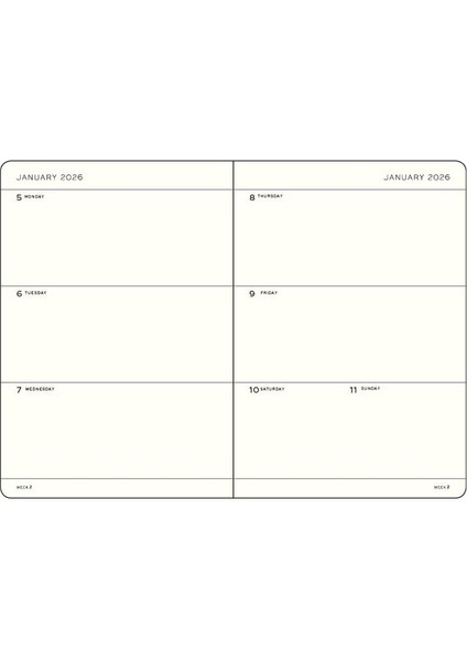 LEUCHTTURM1917 Orta Boy (A5) 12 Aylık Haftalık Ajanda 2026 Sert Kapak, Ingilizce, Dusty ROSE372707 fiyatları