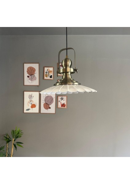 Risso Beyaz Metal Büyük Avize Eskitme Başlık Tekli Rustik Cafe Modern Sarkıt Aydınlatma