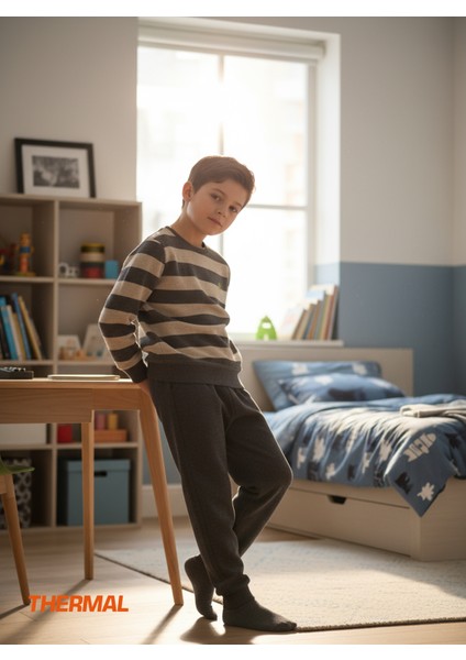 Erkek Çocuk Termal Pijama Takımı 40846 - Antrasit