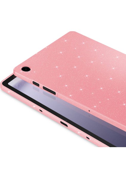 Galaxy Tab A9 Plus Uyumlu Simli Parlak Koton Silikon Kılıf Pembe fiyatları