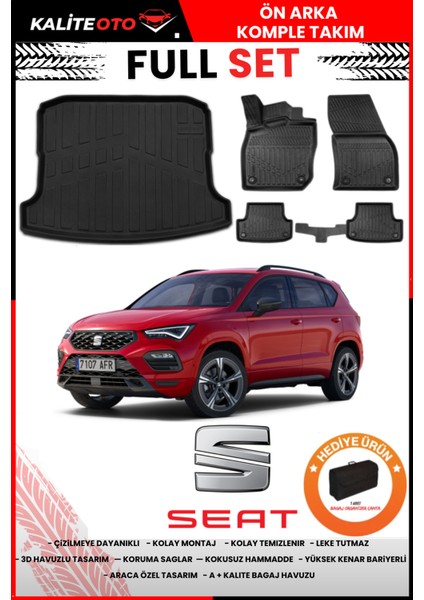 Seat Ateca 4x4 2025 Model Bagaj Havuzu+Paspas Takımı Full Set+Hediyeli