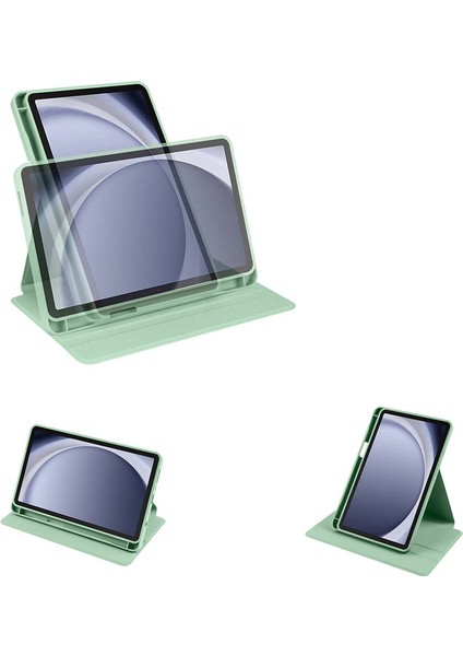 Galaxy Tab A9 Uyumlu Kalem Bölmeli Standlı Termik Kılıf Açık Yeşil modelleri