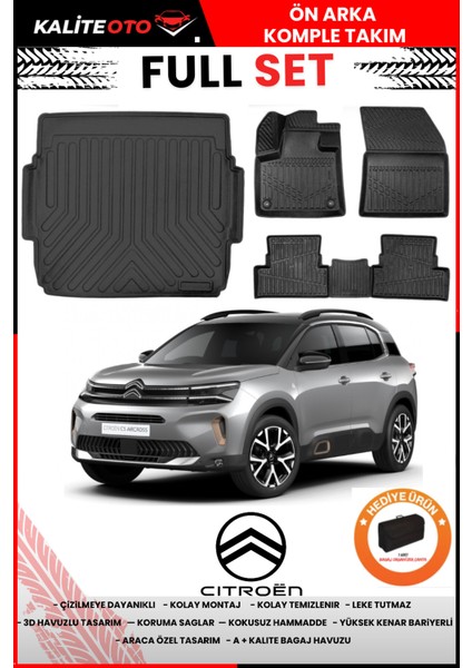 Citroen C5 Aircross 2022 Model Üst Bagaj Havuzu+Paspas Takımı Full Set+Hediyeli