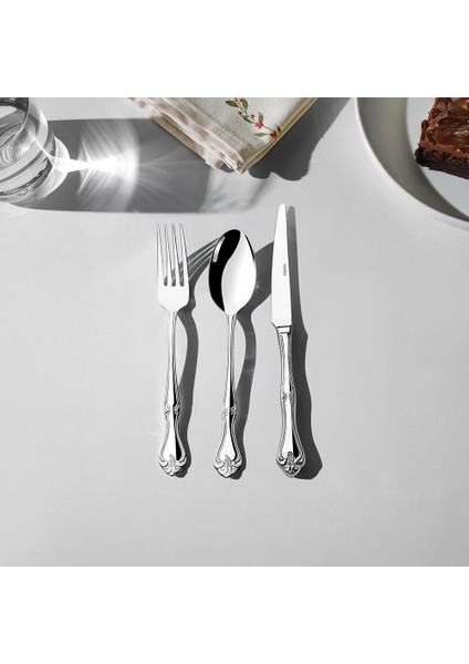 Lalezar Sade 6 Kişilik 18 Parça Tatlı Çatal Kaşık Bıçak Takımı