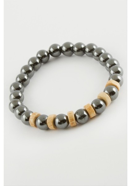 Wizard Hematit Doğaltaş Bileklik-Antrasit