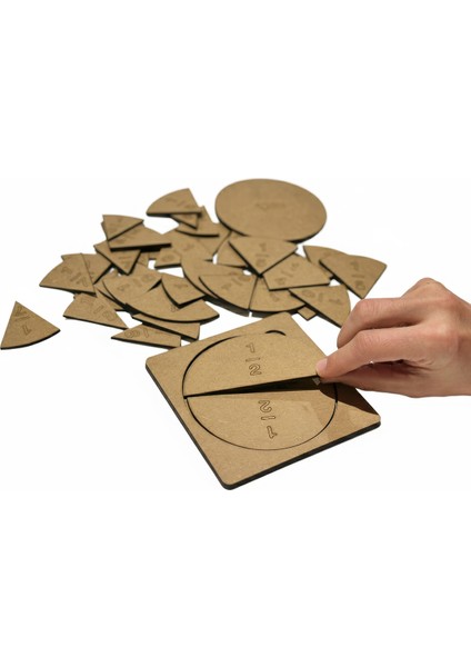 Ahşap Kesir Puzzle Oyunu 1'den 1/8'ye Kadar - Jtoys Okul Öncesi Matematik ve Zeka Gelişim Seti
