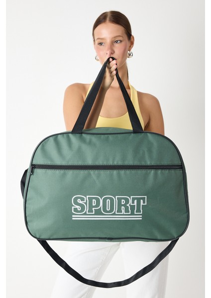 Powerspeed Kadın Yeşil Büyük Boy Önü Fermuarlı Baskılı Spor ve Seyahat Omuz Çantası modelleri