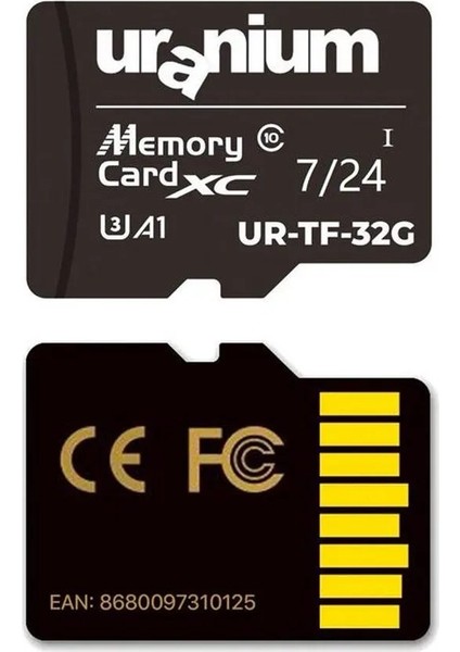 Uranium TF-32G Micro Sd Kart 7/24 32GB Hafıza Kartı Wifi Solar Kamera Uyumlu