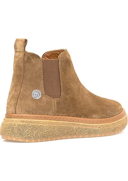 D25KB-1065 Kadın Hakiki Süet Deri Chelsea Bot Taba fırsatları