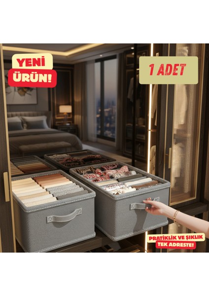 Dolap Içi Düzenleyici, GRI-45CMX25CMX20-RAF Düzenleyici,katlanabilir Kıyafet Saklama Kutusu