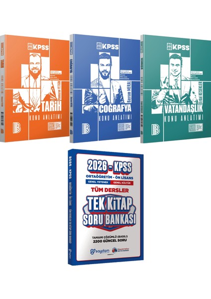 2026 Kpss Tarih Coğrafya Vatandaşlık Konu Anlatımı - Ortaöğretim Ön Lisans Tek Kitap Soru