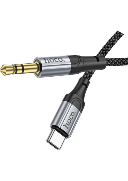 Hoco. UPA26 1m Hasırlı Type-C To Aux Kablo - Siyah modelleri