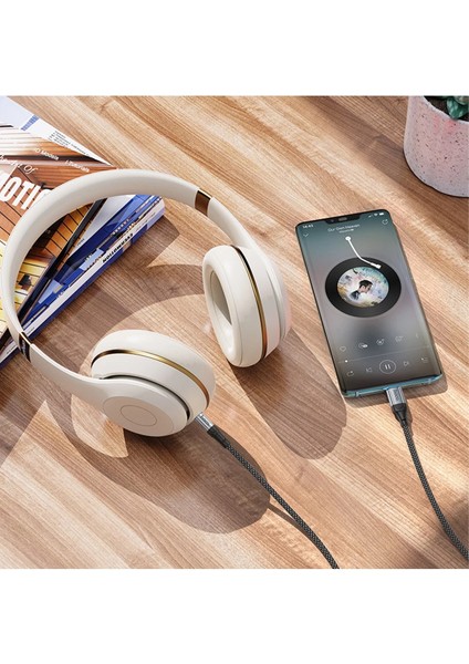 Hoco. UPA26 1m Hasırlı Type-C To Aux Kablo - Siyah fırsatları