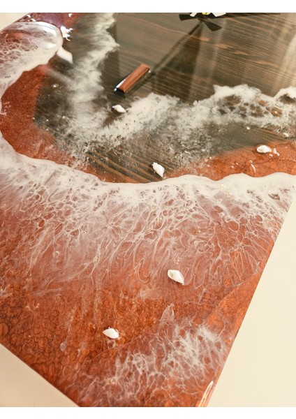 Doğal Çam Ağacından El Yapımı Epoksi Duvar Saati - Sessiz Akar Mekanizma (56X35X2 Cm) indirimleri