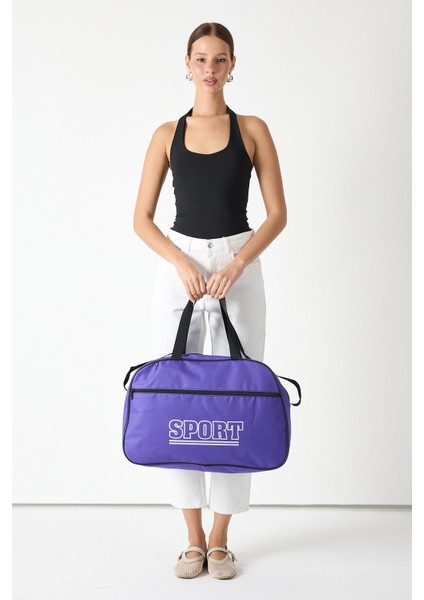 Powerspeed Kadın Mor Büyük Boy Önü Fermuarlı Baskılı Spor ve Seyahat Omuz Çantası fiyatları