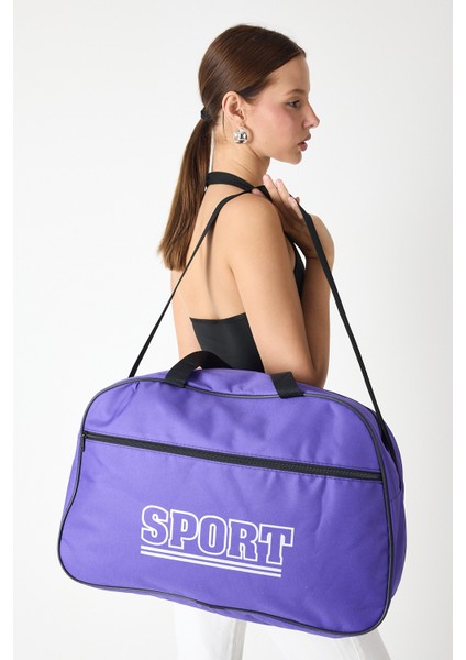 Powerspeed Kadın Mor Büyük Boy Önü Fermuarlı Baskılı Spor ve Seyahat Omuz Çantası fırsatları
