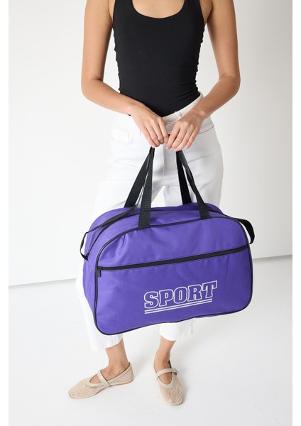 Powerspeed Kadın Mor Büyük Boy Önü Fermuarlı Baskılı Spor ve Seyahat Omuz Çantası indirimleri