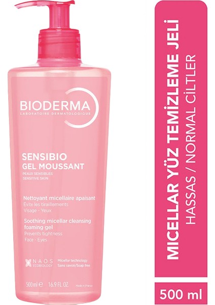 Bioderma Sensibio Foaming Gel Hassas ve Normal Ciltler Durulanan Micellar Yüz Temizleme Jeli 500 ml