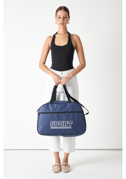 Powerspeed Kadın Lacivert Büyük Boy Önü Fermuarlı Baskılı Spor ve Seyahat Omuz Çantası fiyatları