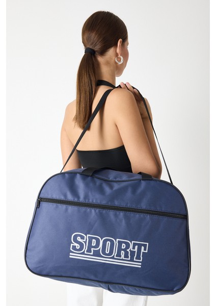 Powerspeed Kadın Lacivert Büyük Boy Önü Fermuarlı Baskılı Spor ve Seyahat Omuz Çantası fırsatları