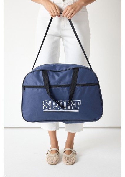 Powerspeed Kadın Lacivert Büyük Boy Önü Fermuarlı Baskılı Spor ve Seyahat Omuz Çantası indirimleri