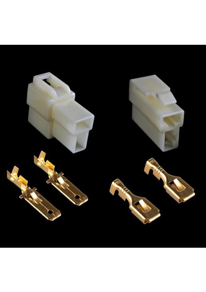 2 Pinli T Tipi Tesisat Konnektörü - Tesisat Soketi (Otomobil Vs) 25 Adet