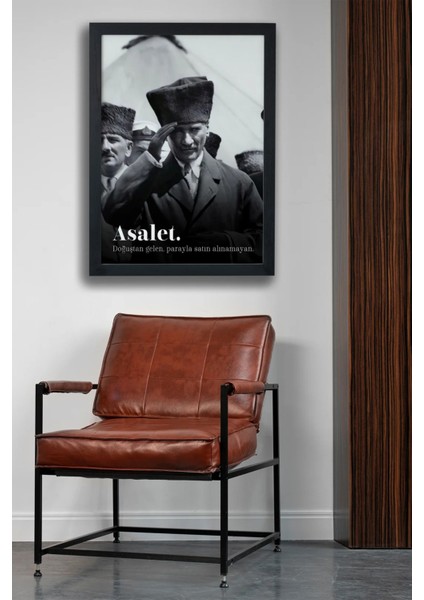 Asalet Atatürk Siyah Çerçeveli Poster Tablo fiyatları