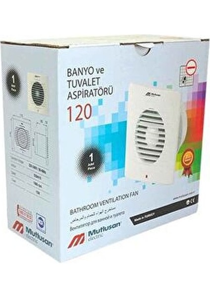 Banyo Tuvalet Aspiratörü Sessiz Çalışma ve Enerji Verimliliği 120'lik 12 cm modelleri