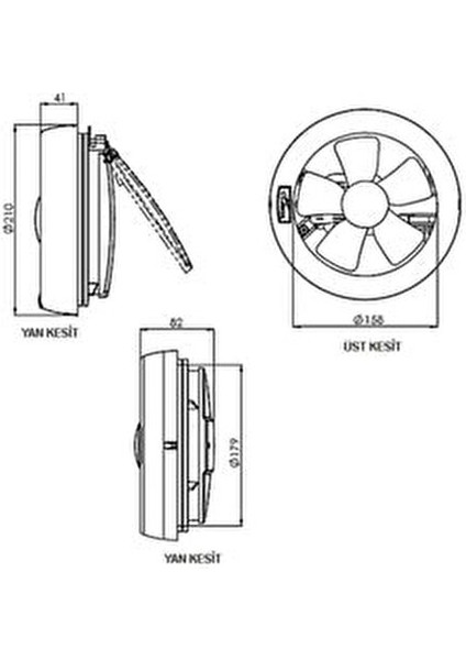150 Aspiratör Kolay Montaj Özelliği ile 300 m3/h Hava Debisi 0,7 kg Beyaz fırsatları