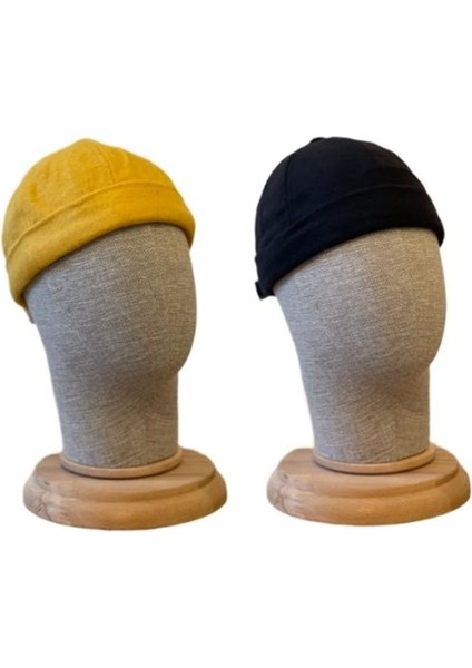 2 Adet Kışlık Kaşe Cap Ayarlanabilir Docker Şapka Kışlık Takke Şapka Retro Şapka Takke