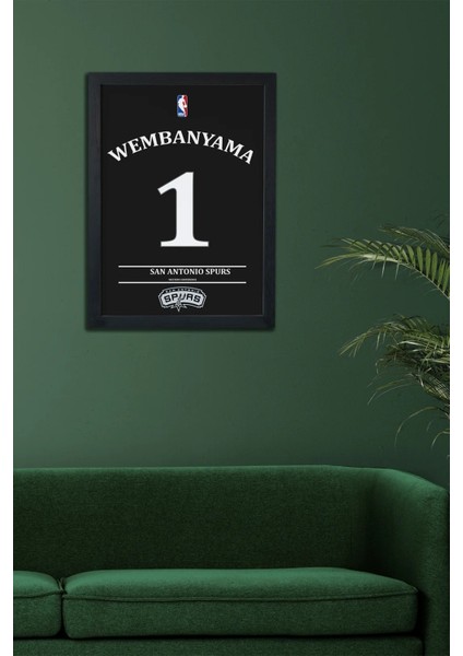 Victor Wembanyama Tasarımlı Siyah Çerçeveli Poster Tablo fiyatları