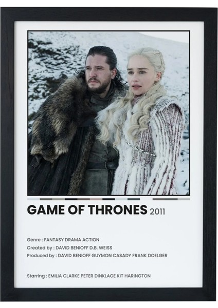 Game Of Thrones Dizi-Film Siyah Çerçeveli Tablo Poster