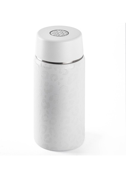 Beyaz Desenli Çift Katmanlı Paslanmaz Çelik Termos 350ML