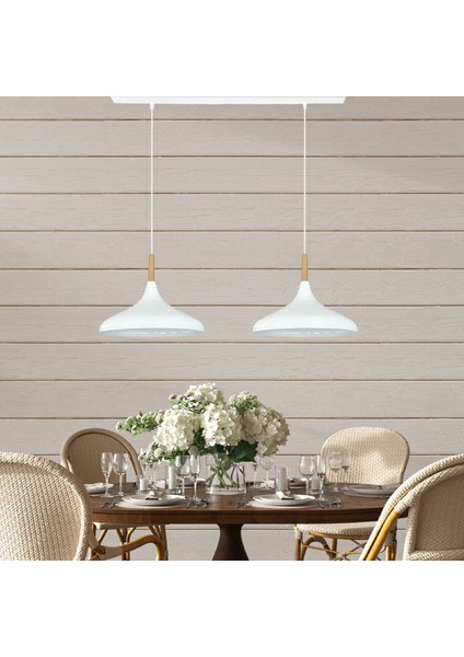 Ikili Champion Beyaz Iç Beyaz Sarkıt Lamba Yemek Masası Oturma Odası Mutfak Salon Otel Café