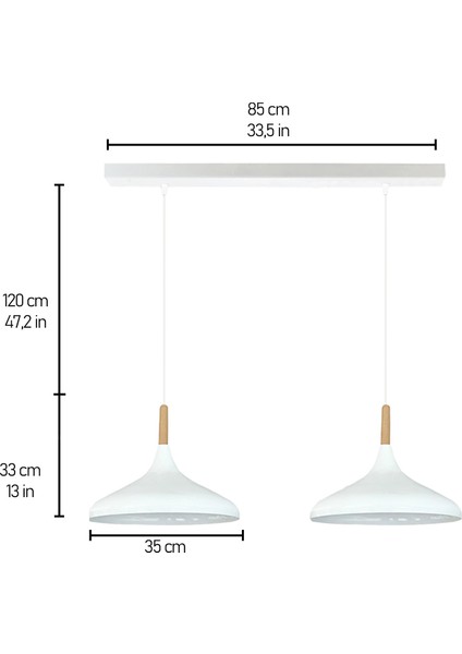 Ikili Champion Beyaz Iç Beyaz Sarkıt Lamba Yemek Masası Oturma Odası Mutfak Salon Otel Café fırsatları