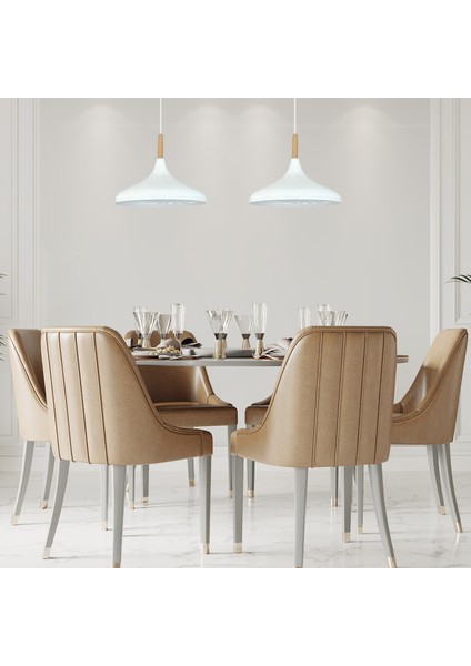 Ikili Champion Beyaz Iç Beyaz Sarkıt Lamba Yemek Masası Oturma Odası Mutfak Salon Otel Café indirimleri