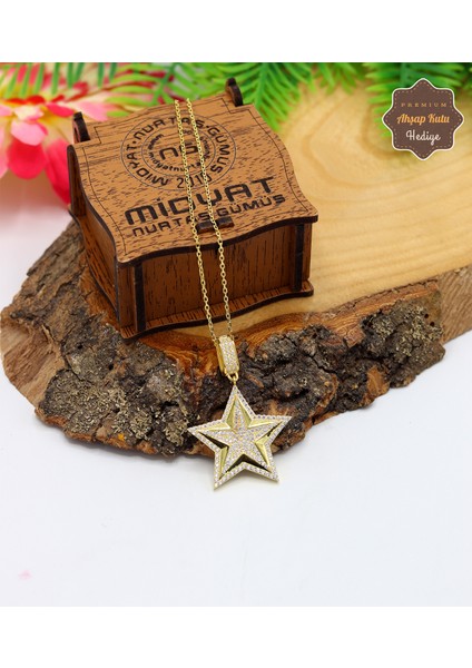 Zirkon Taşlı Yıldız Model Gold Kaplama 925 Ayar Gümüş Kadın Kolye 201024695 indirimleri