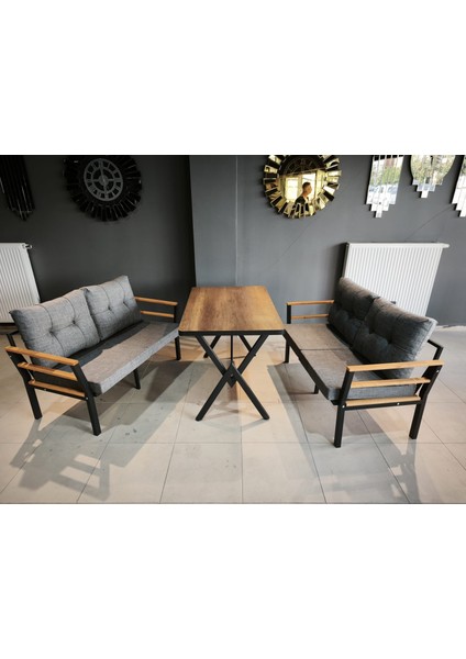 Serdem-(Kuqu)-2+2+Masa Bahçe Balkon Takımı Mobilya Grubu (Gri) fiyatları