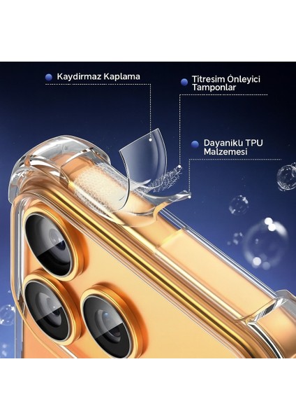 Iphone 17 Pro Uyumlu Antişoklu Kamera Yükseltili Şeffaf Yumuşak Kılıf fırsatları
