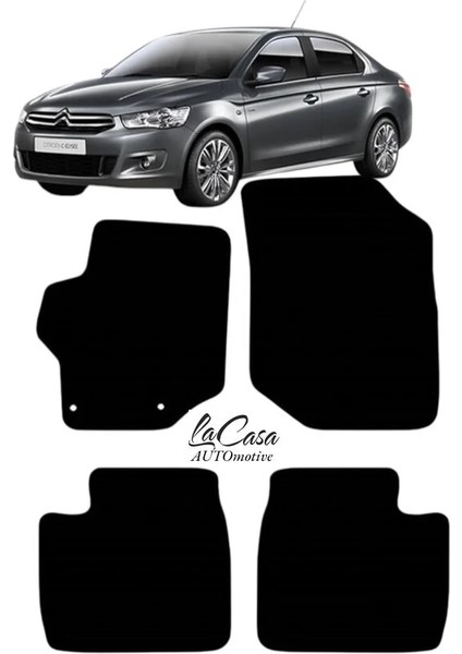 Citroen C-Elysee 2012 Sonrası Uyumlu Lacasa Automotive Velur Halı Paspas