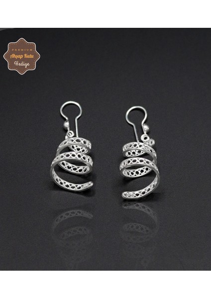 Sallantılı Sarmal Model 925 Ayar Gümüş Telkari Kadın Küpe 201024671