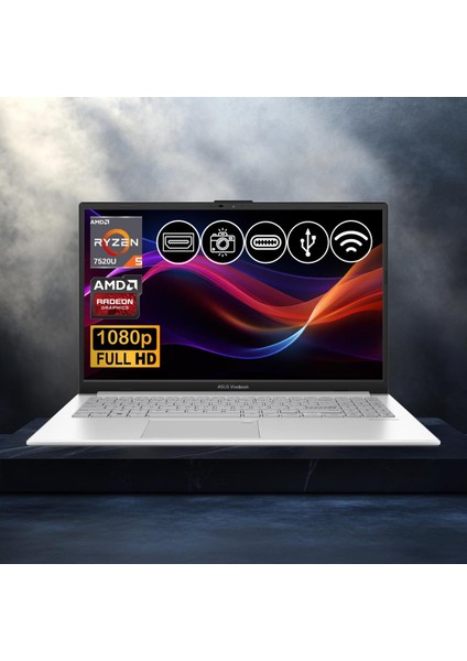 Vivobook Go 15 RYZEN5-7520U 8gb 2tb Nvme SSD E1504FA-BQ1741 Atl3 15.6" Freedos Taşınabilir Bilgisayar