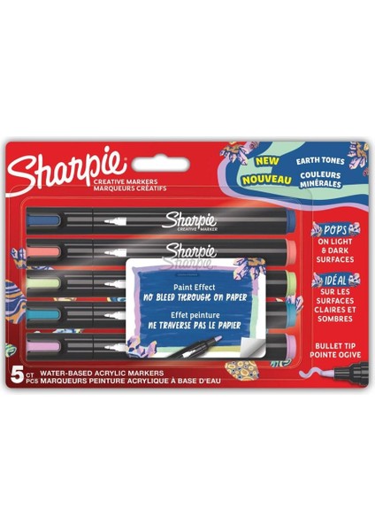 Creative Akrilik Marker Kalem 5 Renk - Earth Tones