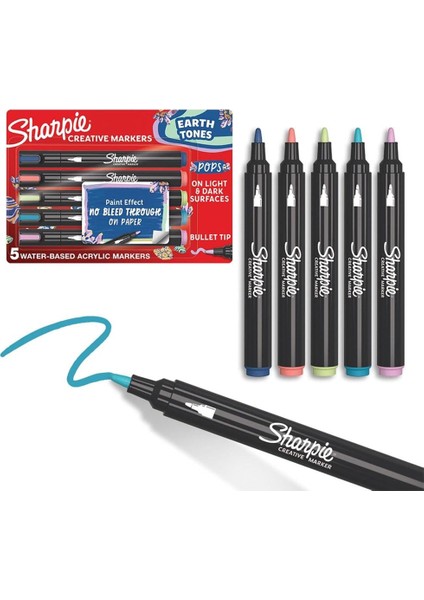Creative Akrilik Marker Kalem 5 Renk - Earth Tones fiyatları