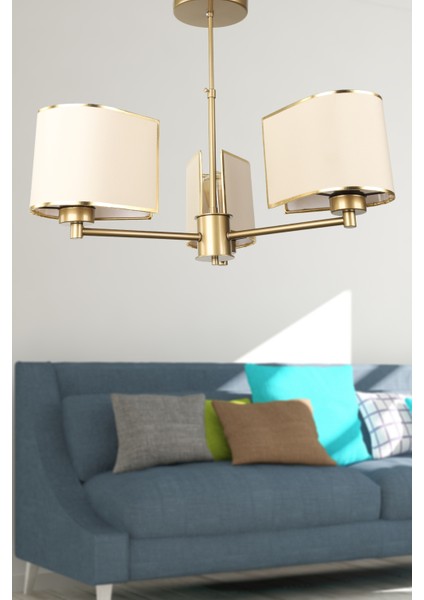 Alina 3.lü Şapkalı Avize Eskitme