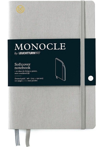 LEUCHTTURM1917 x Monocle Limited Edition Defter B6, Yumuşak Kapak, 128 Noktalı Sayfa Light Grey 363360