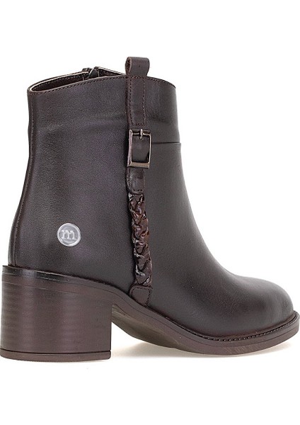 D25KB-8025 Kadın Hakiki Deri Topuklu Bot Kahverengi fırsatları