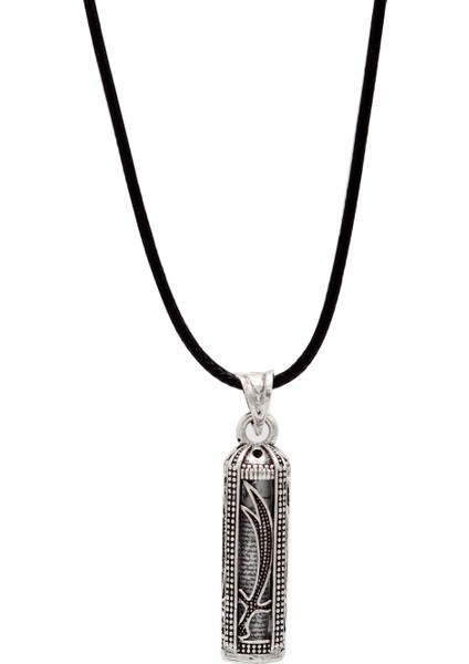 925 Ayar Gümüş Ayetli Zülfikar Işlemeli Silindir Kolye 201024586